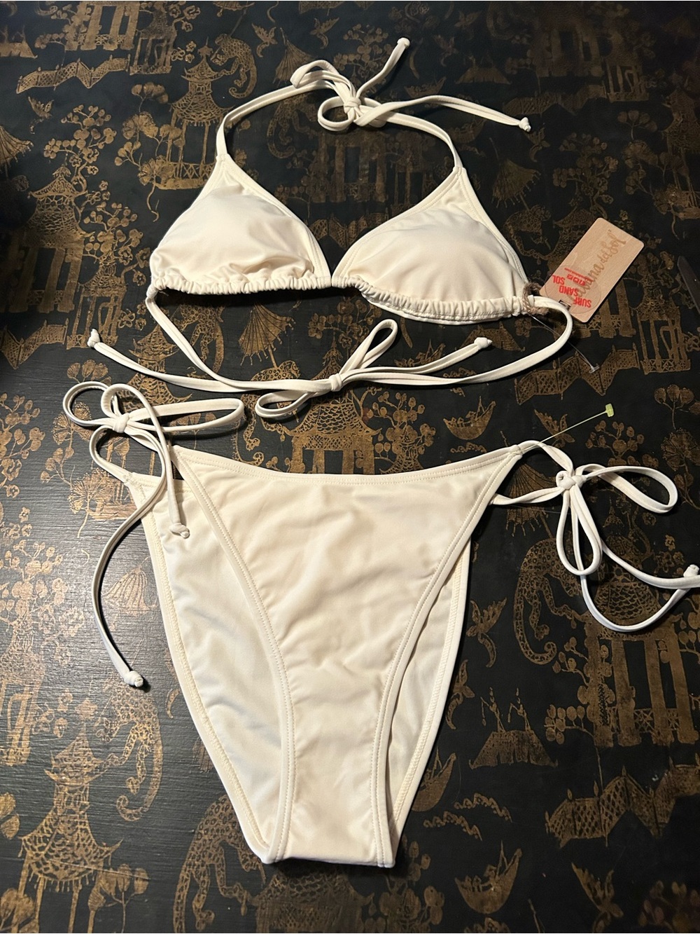 NWT Cabana Del Sol Off White Bikini Size M
